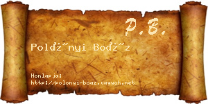 Polónyi Boáz névjegykártya